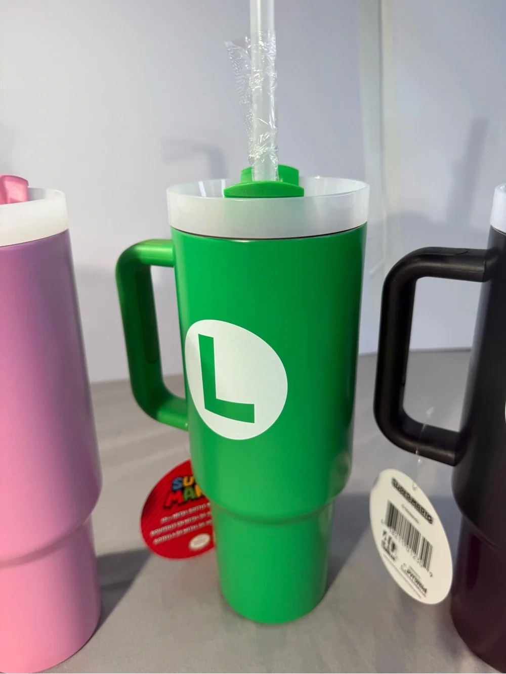 Licensed Nintendo Colorful Travel Mug with Straw - Set of 4. Collectibles BW